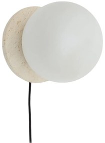 Biele/krémové mramorové nástenné svietidlo ø 20 cm Malachi – Kave Home