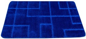 Kúpeľňový koberček Inez modrý, geometrický