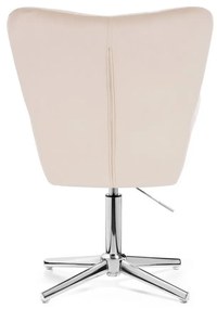 LuxuryForm DESIGN Kreslo AURORA VELUR na striebornom kríži - krémové