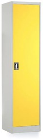 Univerzálna kovová skriňa, 50 x 40 x 185 cm, cylindrický zámok, žltá - ral 1023