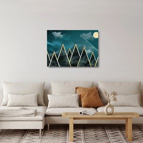 Sklenený obraz - Spln nad zlatými horami (70x50 cm)