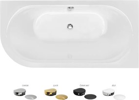 Besco Akrylátová voľne stojaca vaňa Avita A-Line BW CC/NP 150x75 (160x75, 170x75), napúšťanie cez prepad BESCO-Typ výpuste: McAlpine Click-Clack s na…