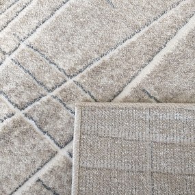 DY Béžový abstraktný koberec s linkami Enigma 05 Rozmer: 80x150 cm