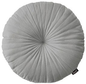 Svetlo sivý okrúhly zamatový dekoratívny vankúš 45 cm