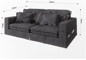 Antracitová pohovka 236 cm Nora – Ropez