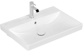 VILLEROY &amp; BOCH Avento závesné umývadlo s otvorom, s prepadom, 650 x 470 mm, biela alpská, 41586501