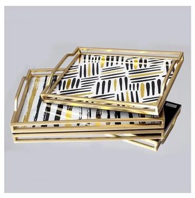 SADA 2x Dekoračný podnos 40x30/35x25 cm zlatá