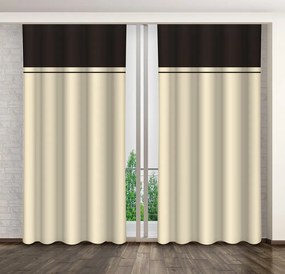 Elegantný krémový záves v kombinácii s čokoládovo hnedou Dĺžka: 270 cm