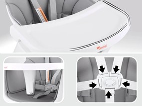 Stolička na kŕmenie set 6v1 ZA4142 - sivá