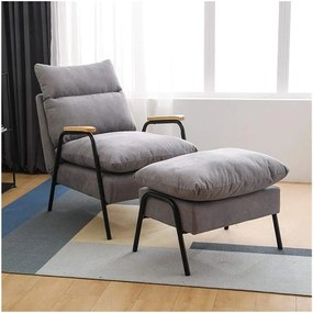 AKCIA Svetlosivé polohovacie kreslo BRISTOL s podnožkou II. akosť