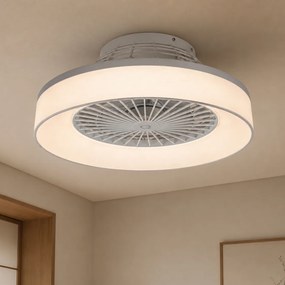 Stropný ventilátor biely so hviezdnym efektom 47cm vrátane LED stmievateľný s diaľkovým ovládaním - Emily