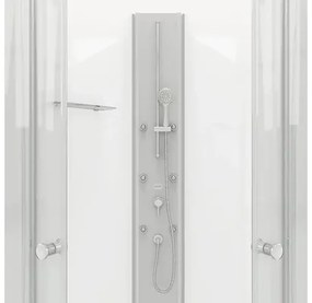 Sprchový box Aurlane White Ocean 90 x 90 x 210 cm matne strieborná