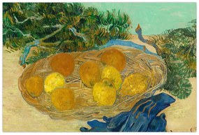 Obraz - Vincent van Gogh, Still Life of  Oranges and Lemons with  Blue Gloves, reprodukcia (90x60 cm)