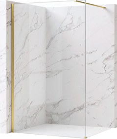Bezrámová sprchová zastena REA FLEXI GOLD BRUSH 90 cm, zlatá kartáčovaná/transparent - bez vaničky