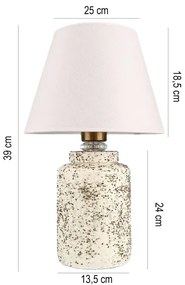 Stolná lampa RAMZES 1xE27/40W/230V biela/béžová