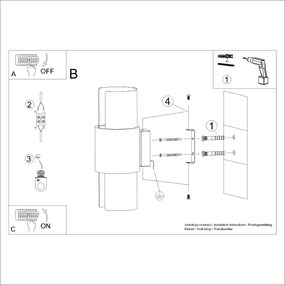 Nástenné svietidlo Flash2, 1x biele kovové tienidlo