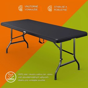 InternetovaZahrada Skladací stôl antracit -183x75x73cm