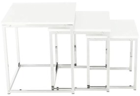 Tempo Kondela Konferenčné stolíky, set 3 ks, biela extra vysoký lesk, ENISOL TYP 3