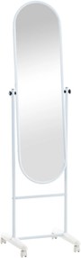 Stojace zrkadlo Nane Oval - 155x40x42 cm - Biela