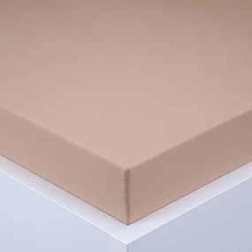 Napínacia plachta na posteľ jersey EXCLUSIVE orechová 160 x 200 cm