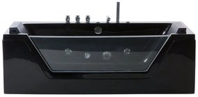 Vírivá vaňa s LED osvetlením 162 x 76 cm čierna SAMANA Beliani