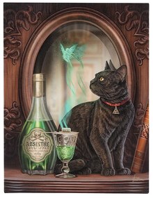Obraz na plátne s mačkou a zelenou vílou - dizajn Lisa Parker