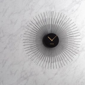 Nástenné hodiny Peony Steel Large čierna ø 60 cm x 3,5 cm