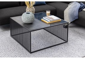 Čierny konferenčný stolík so sklenenou doskou 80x80 cm Strington – Actona