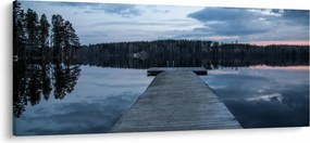 Obraz - Mólo na jazere (120x50 cm)