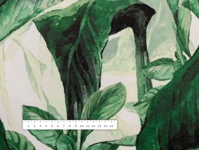 Biante Zamatová obliečka na vankúš s lemom Tamara TMR-028 Veľké zelené listy 30 x 50 cm