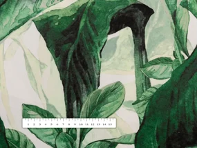 Biante Zamatový behúň na stôl Tamara TMR-028 Veľké zelené listy 45x160 cm