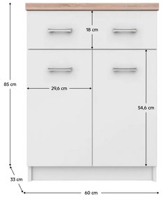 Skrinka TOPTY 2D1S/60 typ 41, dub Sonoma