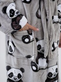 Mikroplyšový župan Ema - Panda veľkosť M