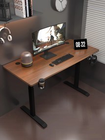 Herný stôl BR01 tmavohnedý s čiernym rámom 120 cm