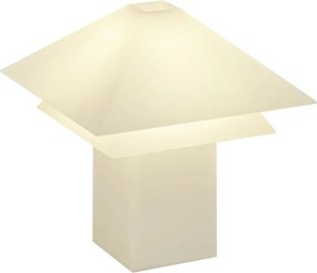 Biela LED stolová lampa so stmievačom s kovovým tienidlom (výška 33,5 cm) Sanaka – Blomus