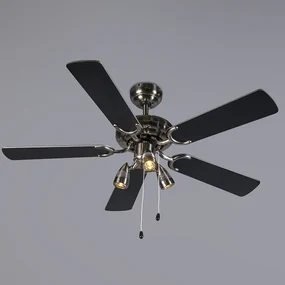 Stropný ventilátor oceľový 110 cm 3-svetelný s ťahacím káblom - Mistral