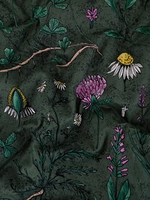Bavlnené obliečky Renforcé - Herbár tmavo zelený 140 × 200 cm, 70 x 90 cm