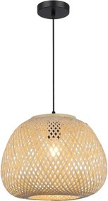 Závesný luster PETRA na lanku 1xE27/15W/230V, priemer 35 cm, bambus