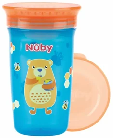 Hrnček netečúci 360° 300 ml, 6 m+ Blue / oranžová