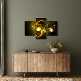 Abstraktný obraz žltých gulí (90x60 cm)