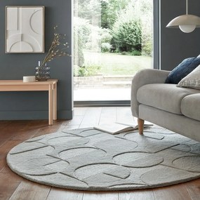 Sivý vlnený okrúhly koberec ø 160 cm Gigi - Flair Rugs