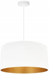 Závesné svietidlo Mediolan, 1x biele/zlaté textilné tienidlo, (výber z 2 farieb konštrukcie), (fi 40cm)