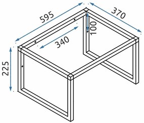Rea Goya, konglomerátové umývadlo 60x37 cm + kovová konzola na stenu, KPL-U8901