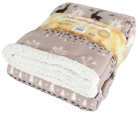 B.E.S. Petrovice Baránková deka Buffalo Vločky sivo-biela, 150 x 200 cm