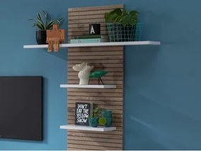 Nástenný panel s policami Rovigo 70 cm, dub nox/biela%