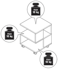 Konferenčný stolík vo vzhľade dreva na kolieskach
