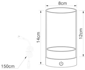 Globo 21012G -LED Von. stolná lampa PIXY LED/2W/3,7V 2700/4000/6500K IP44 zelená