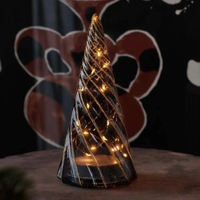 SIRIUS LED světelný stromek, skleněný, 23,5 cm, černý