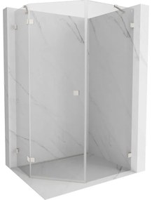 Mexen Lunar, päťuholníkový sprchový kút naklápací doľava 90 x 100 cm, 8mm číre sklo, oceľový profil, 831-090L-100P-97-00-L