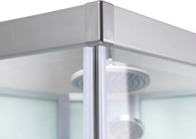 BPS-koupelny Hydromasážny box HYD-AL120 ľavý, 120x80 cm, kartáčovaný chróm/transparent
